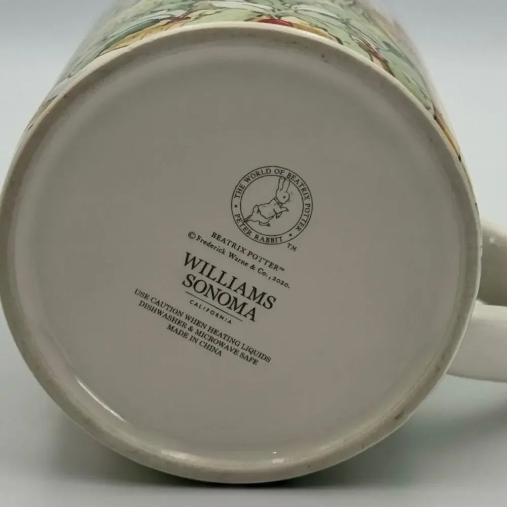 Williams Sonoma Peter Rabbit Mug Beatrix Potter Ceramic Coffee Cup Robin Spade